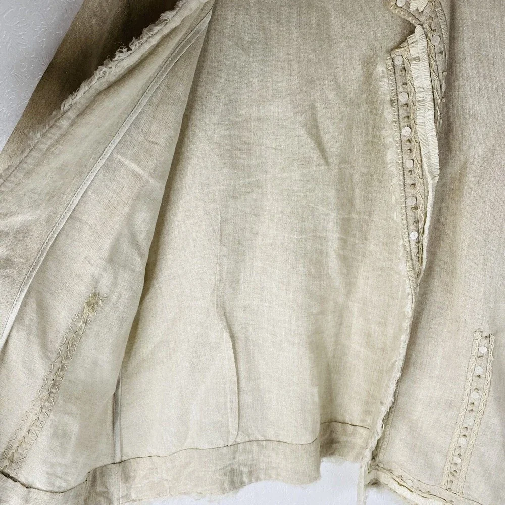 Chico’s Size 3 / XL Linen Blend Jacket - Picture 6 of 11